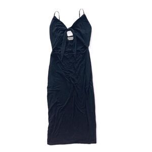 Lovers + Friends black cutout bodycon front knot tie midi dress medium